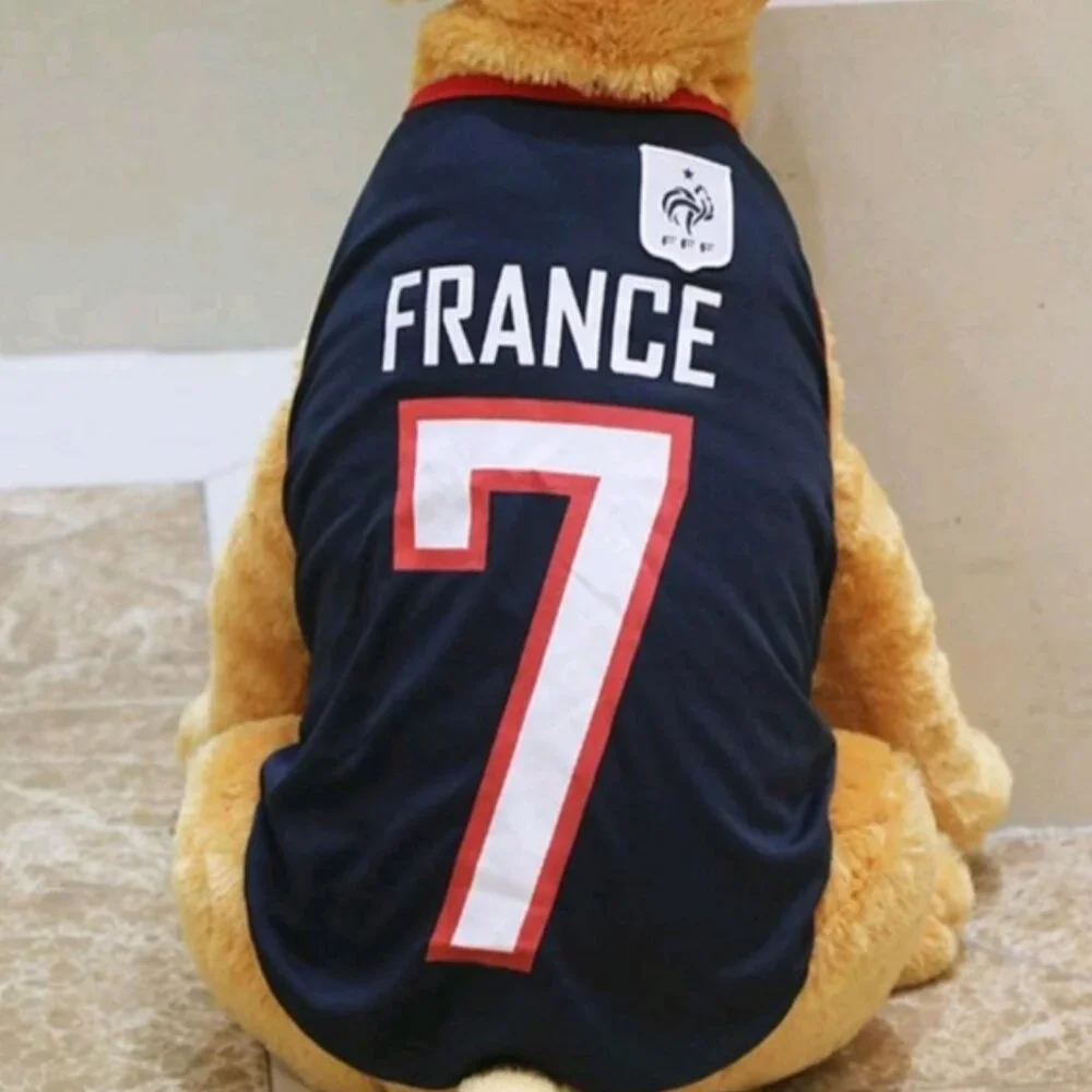 France Dog Soccer Jersey